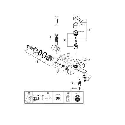 GROHE 33850001 - Badmengkraan LINEARE DN 15, glanzend chroom