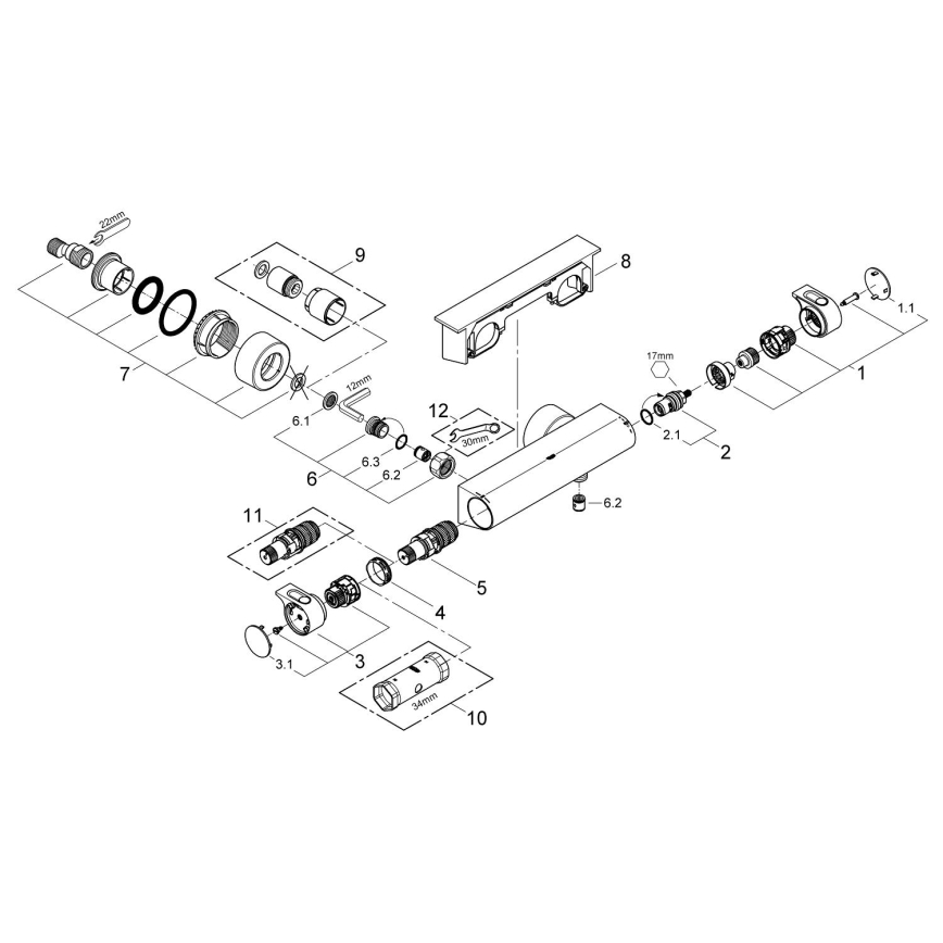 GROHE 34469001 - Thermostatische douchekraan GROHTHERM 2000 DN 15 chroom