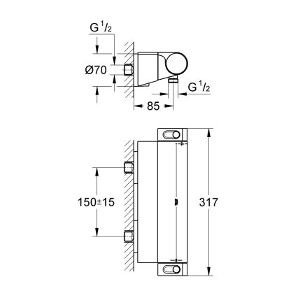 GROHE 34469001 - Thermostatische douchekraan GROHTHERM 2000 DN 15 chroom