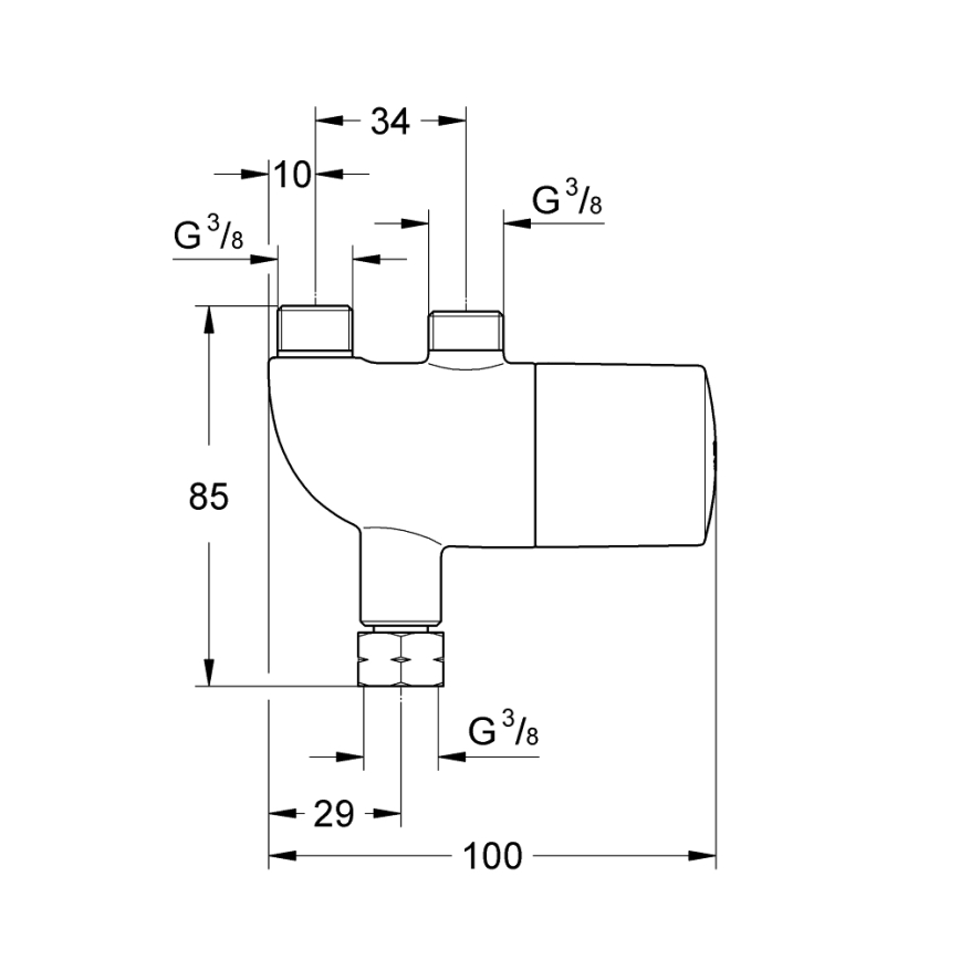 GROHE 34487000 - Thermostatische anti-verbrandingsbeveiliging GROHTHERM MICRO chroom