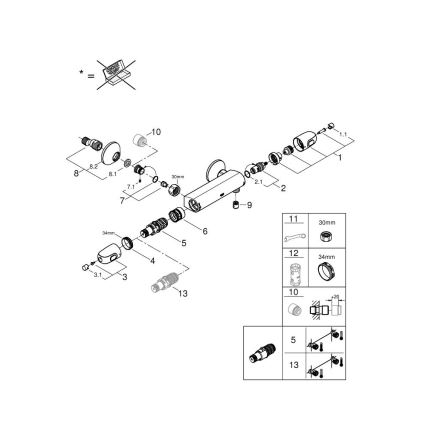GROHE 34550000 - Thermostatische douchemengkraan GROHTHERM 1000 DN 15 chroom