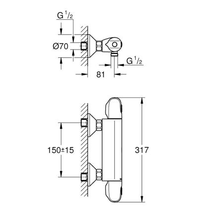 GROHE 34550000 - Thermostatische douchemengkraan GROHTHERM 1000 DN 15 chroom