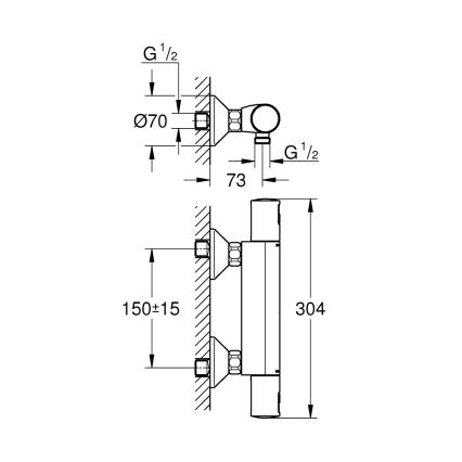 GROHE 345942430 - Thermostatische douchemengkraan PRECISION START DN 15 zwart