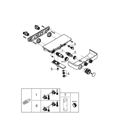 GROHE 34718000 - Thermostatische badmengkraan GROHTHERM SMARTCONTROL 12” chroom