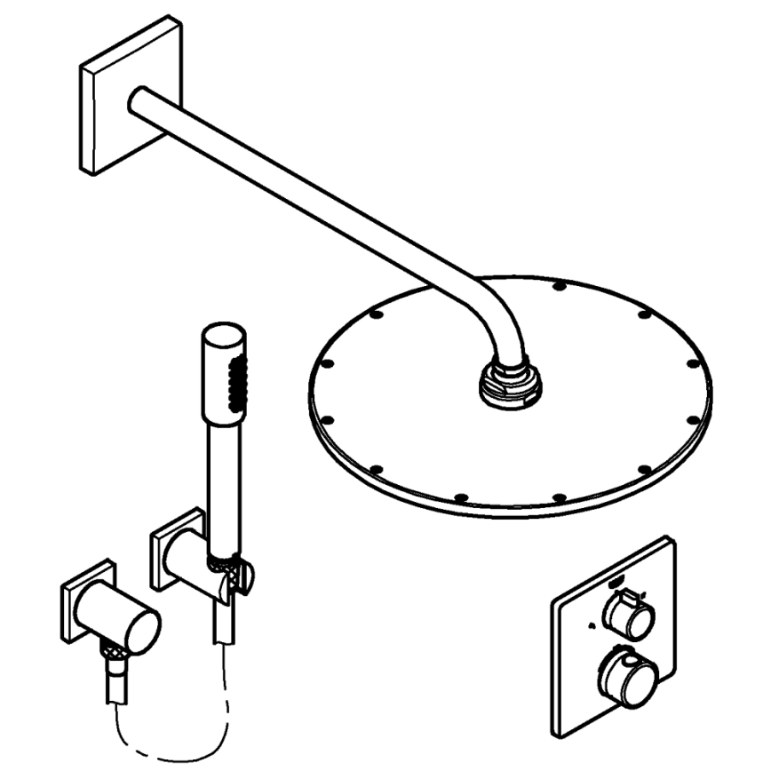 GROHE 34730000 - Doucheset GROHTHERM RAINSHOWER COSMOPOLITAN 310 422 mm chroom