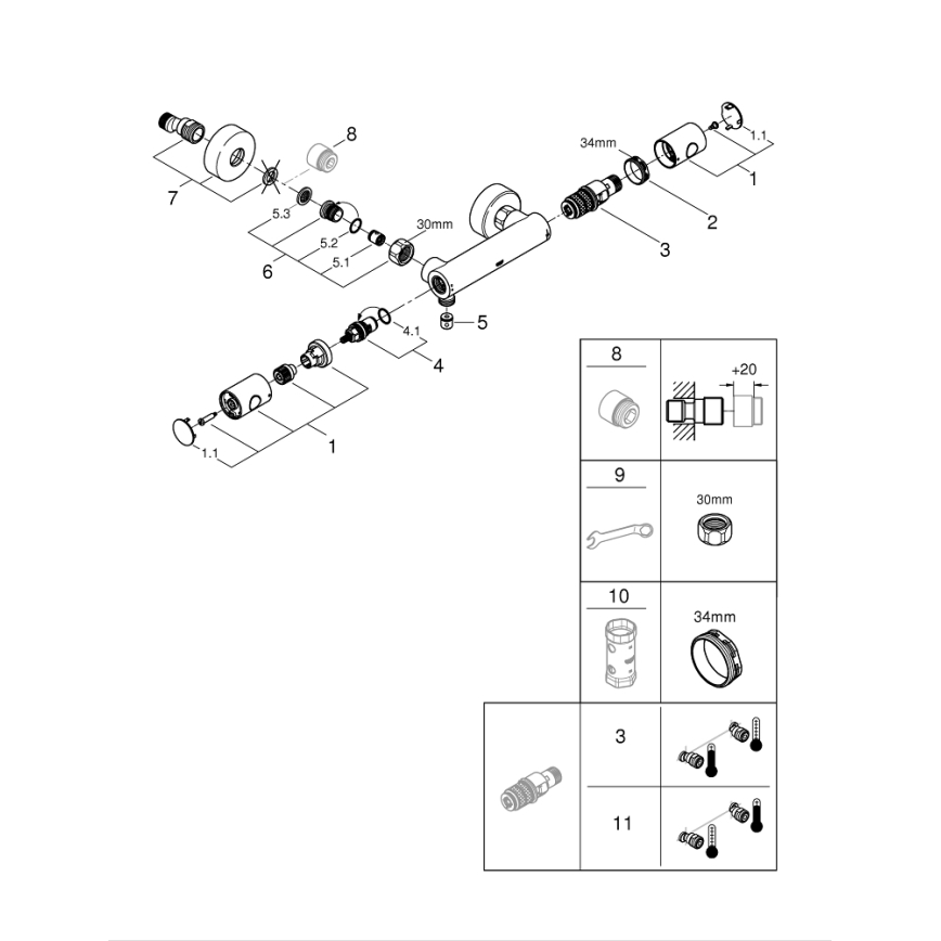 GROHE 34773000 - Thermostatische douchemengkraan PRECISION GET DN 15 glanzend chroom