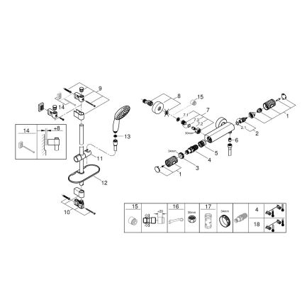 GROHE 34791001 - Thermostatische doucheset PRECISION FEEL 600 mm chroom