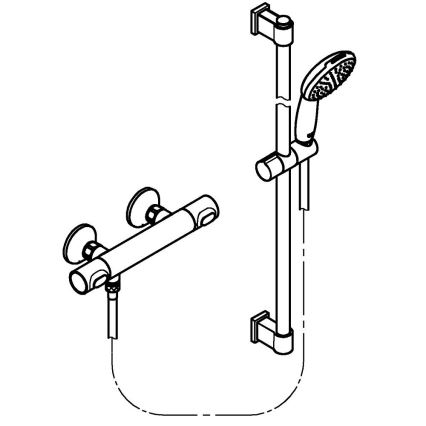 GROHE 34805001 - Doucheset met thermostatische kraan PRECISION FLOW DN 15 glanzend chroom