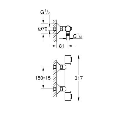 GROHE 34840000 - Thermostatische douchemengkraan PRECISION DN 15 glanzend chroom