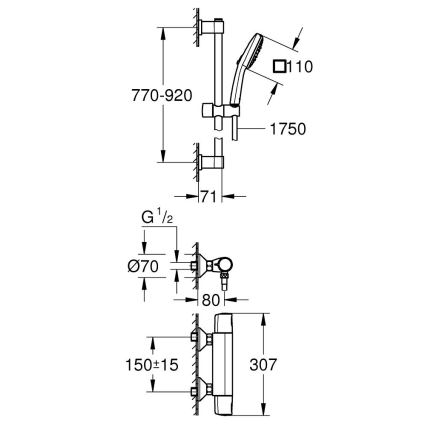 GROHE 34855003 - Thermostatische douchemengkraan PRECISION TREND 150 mm chroom