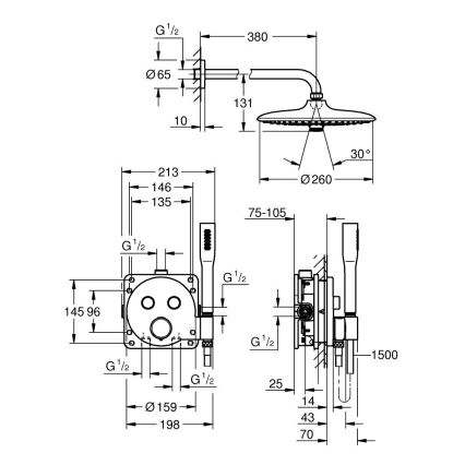 GROHE 34878000 - Douchesysteem PRECISION SMARTCONTROL 260 mm glanzend chroom