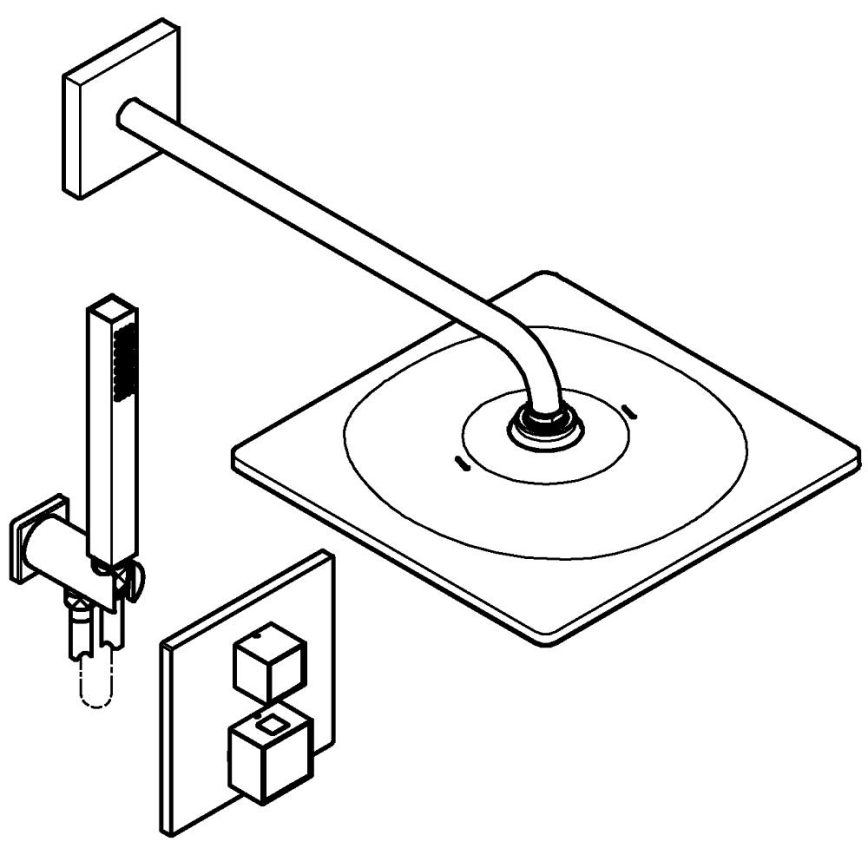 GROHE 34879000 - Inbouw douchesysteem PRECISION CUBE 310 × 310 mm chroom