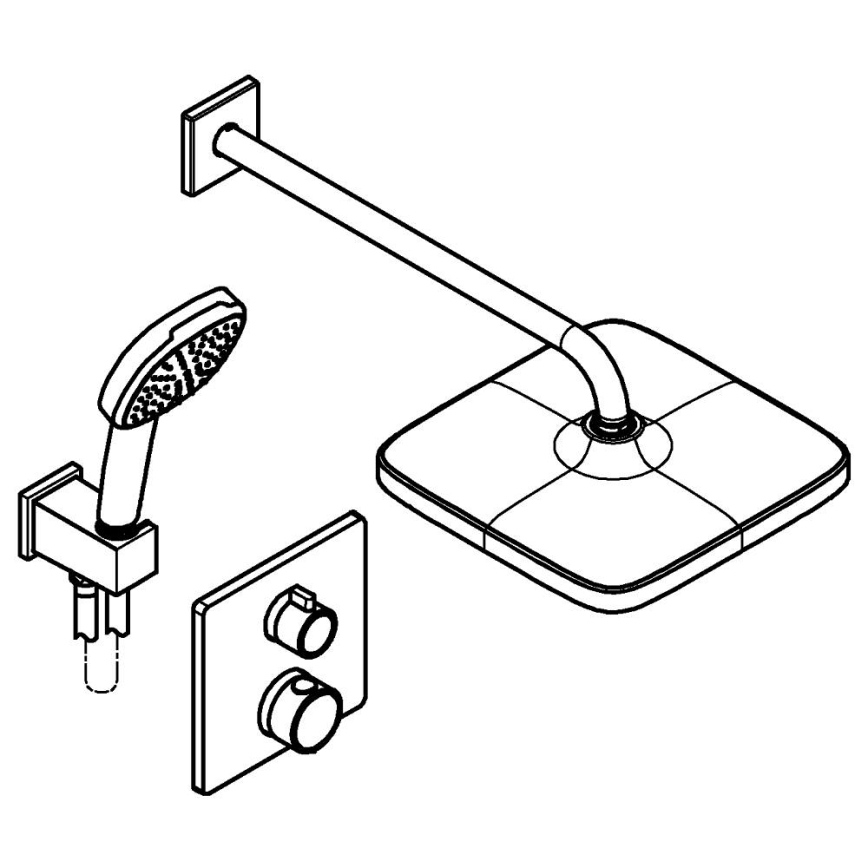GROHE 348822430 - PRECISION doucheset 250 × 250 mm zwart