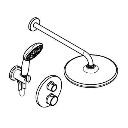 GROHE 348832430 - Doucheset VITALIO START 250 mm zwart