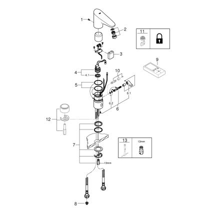 GROHE 36207001 - Elektronische wastafelkraan EUROPLUS E DN 15 glanzend chroom