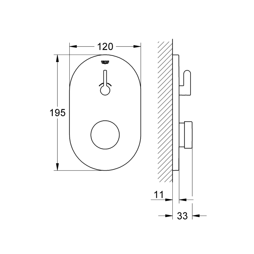 GROHE 36321000 - Zelfsluitende douchekraan EUROSMART COSMOPOLITAN T chroom