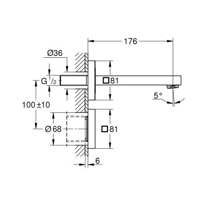 GROHE 36442000 - Infrarood elektronische kraan EUROCUBE E, glanzend chroom