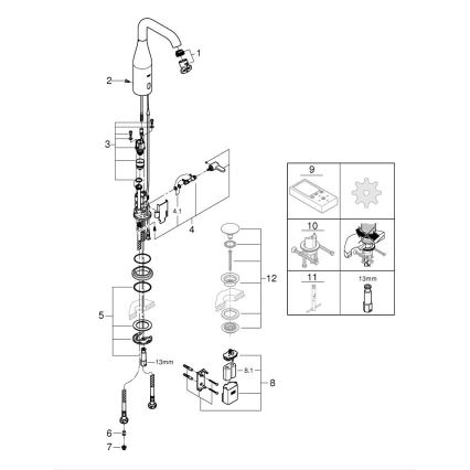 GROHE 36445000 - Infrarood elektronische wastafelkraan ESSENCE E glanzend chroom