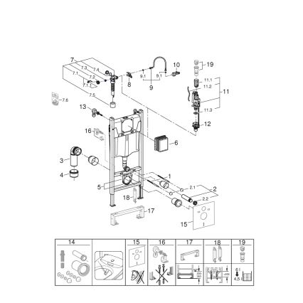 GROHE 36497000 - SOLIDO WC-module 1,13 m, wit