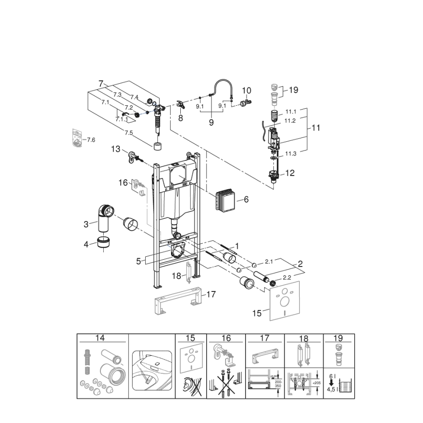 GROHE 36497000 - SOLIDO WC-module 1,13 m, wit