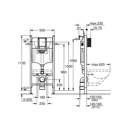 GROHE 36497000 - SOLIDO WC-module 1,13 m, wit