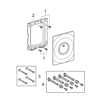 GROHE 37063000 - Bedieningsplaat SURF 156 × 197 mm glanzend chroom