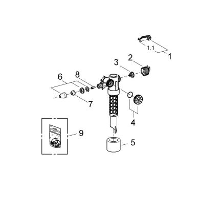 GROHE 37095000 - Vulventiel 38” glanzend chroom