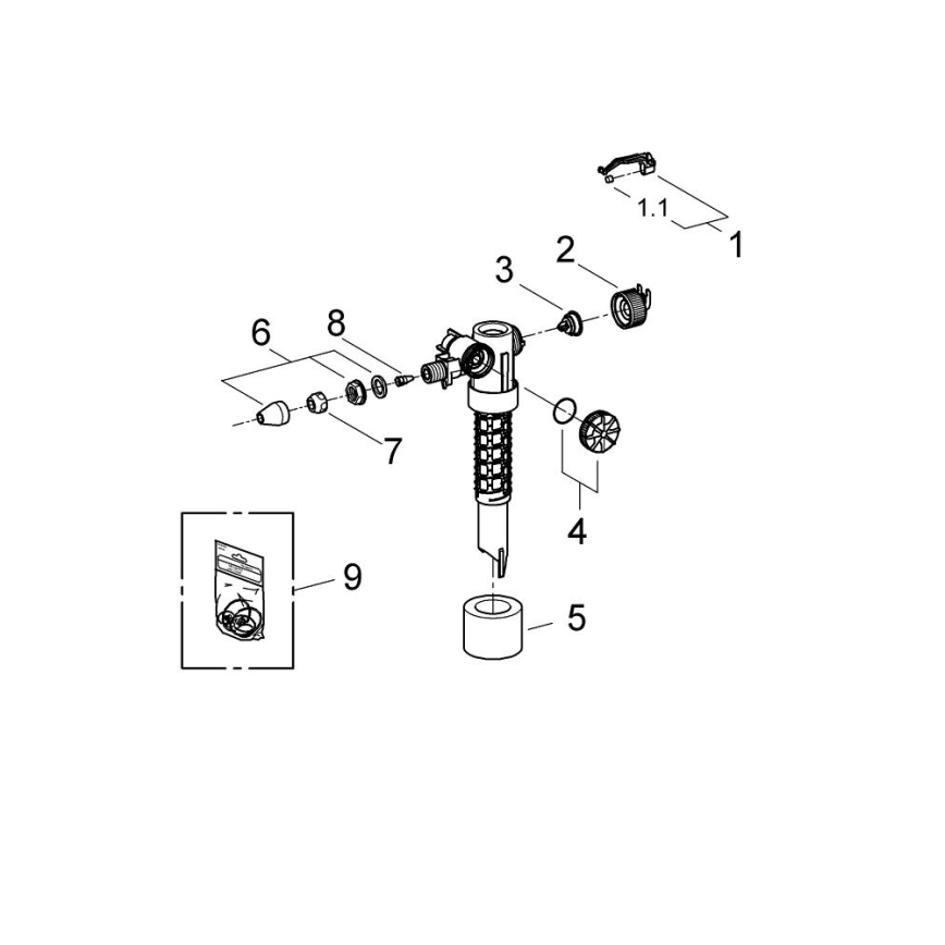 GROHE 37095000 - Vulventiel 38” glanzend chroom
