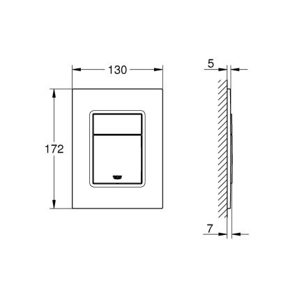 GROHE 37535DA0 - Bedieningsknop SKATE COSMOPOLITAN S 130 × 172 mm koper