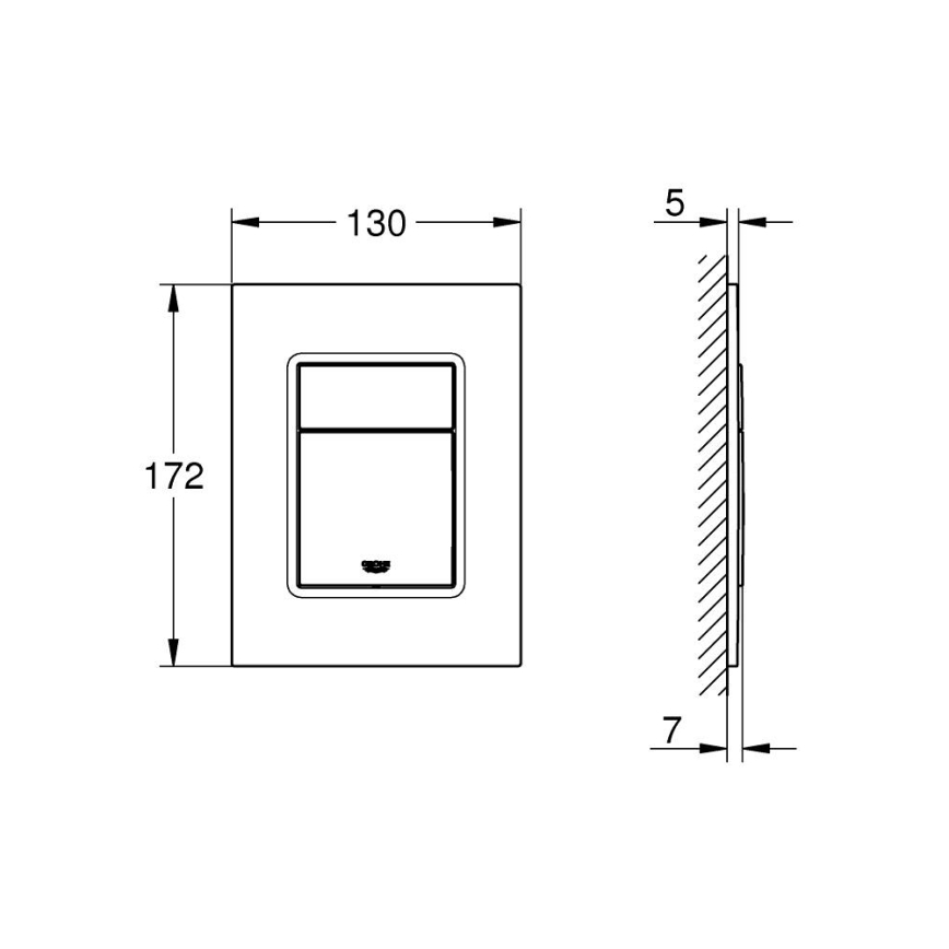 GROHE 37535DA0 - Bedieningsknop SKATE COSMOPOLITAN S 130 × 172 mm koper
