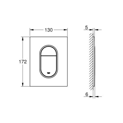 GROHE 37624GN0 - Bedieningsknop ARENA COSMOPOLITAN S 130 × 172 mm geborsteld goud