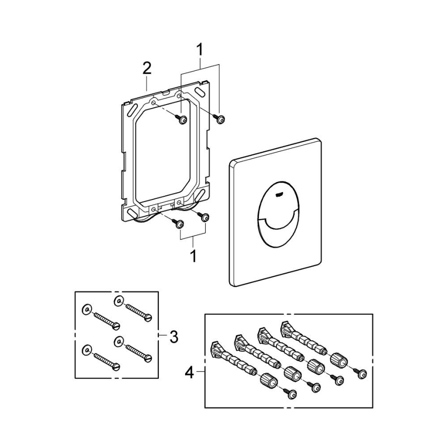 GROHE 38505P00 - Bedieningsplaat SKATE AIR 156 × 197 mm mat chroom