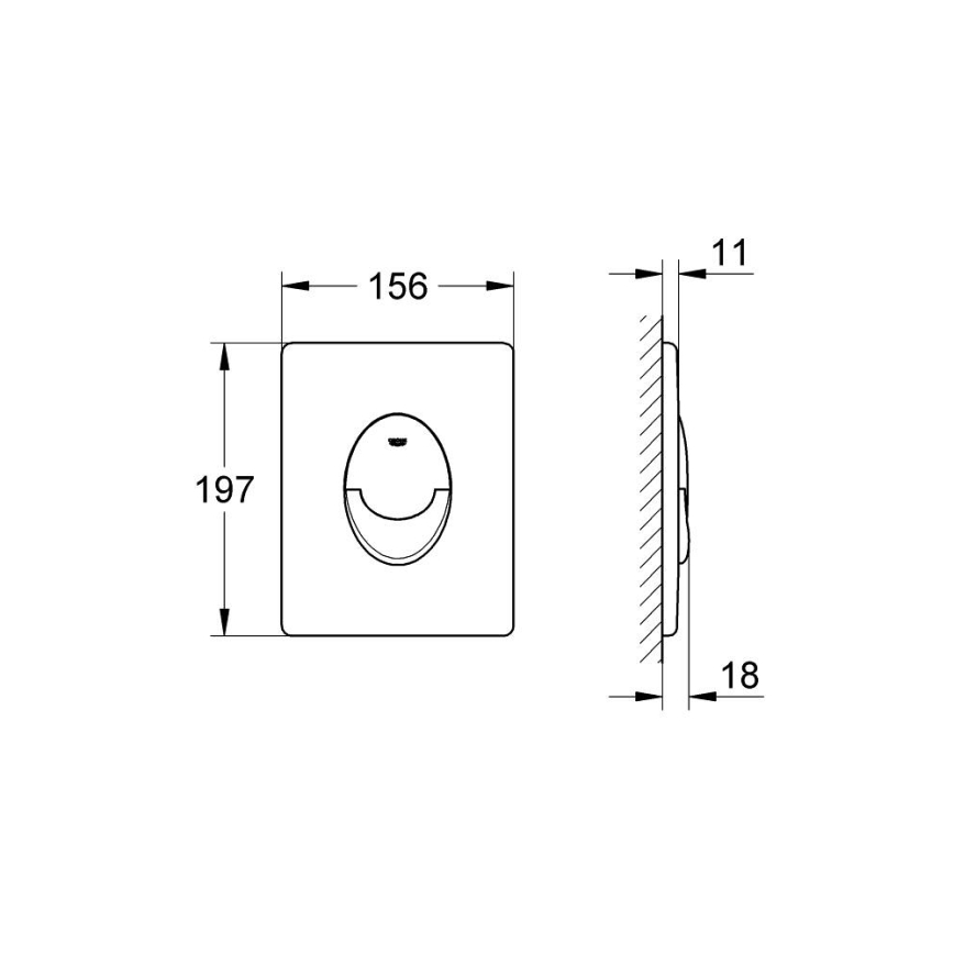 GROHE 38505P00 - Bedieningsplaat SKATE AIR 156 × 197 mm mat chroom