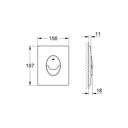 GROHE 38505SH0 - Bedieningsplaat SKATE AIR 156 × 197 mm wit