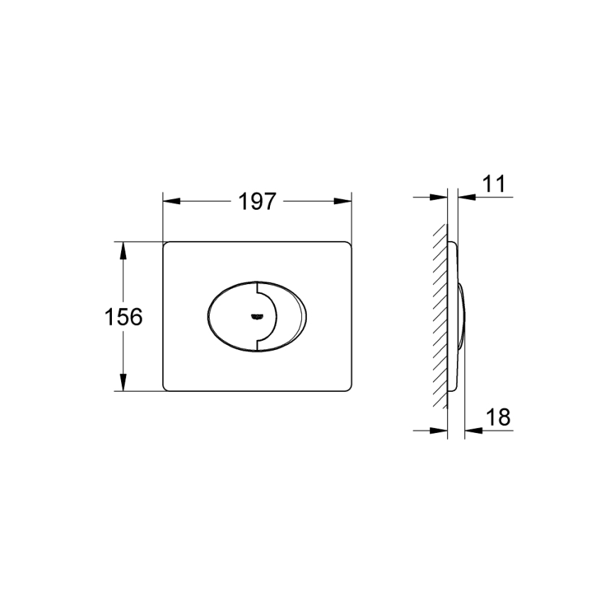 GROHE 38506000 - Bedieningsplaat SKATE AIR 156 × 197 mm glanzend chroom