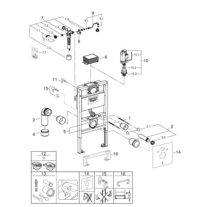 GROHE 38526000 - WC-module RAPID SL 0,82 m wit