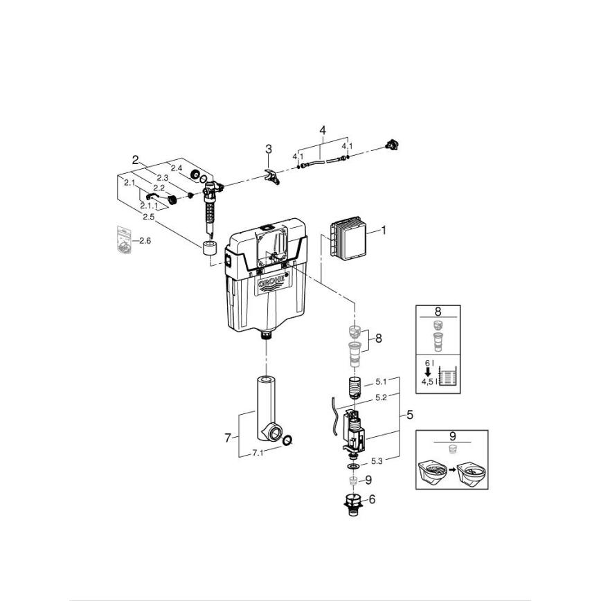 GROHE 38661000 - Toiletspoelreservoir GD 2