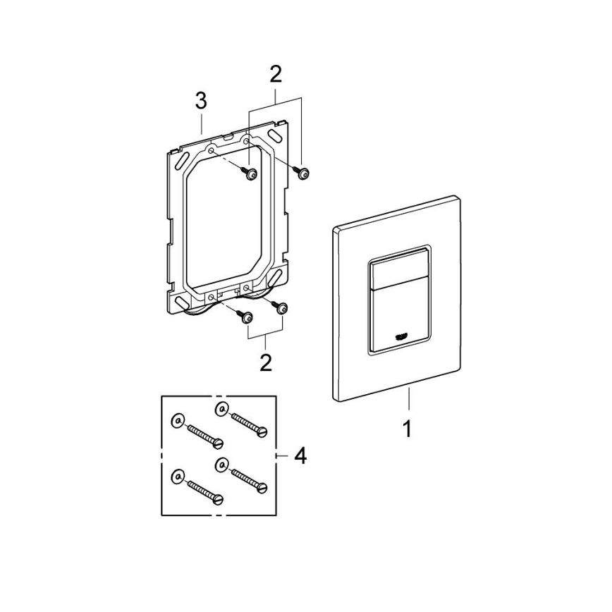 GROHE 38732DC0 - Bedieningsplaat SKATE COSMOPOLITAN 156 × 197 mm roestvrij staal