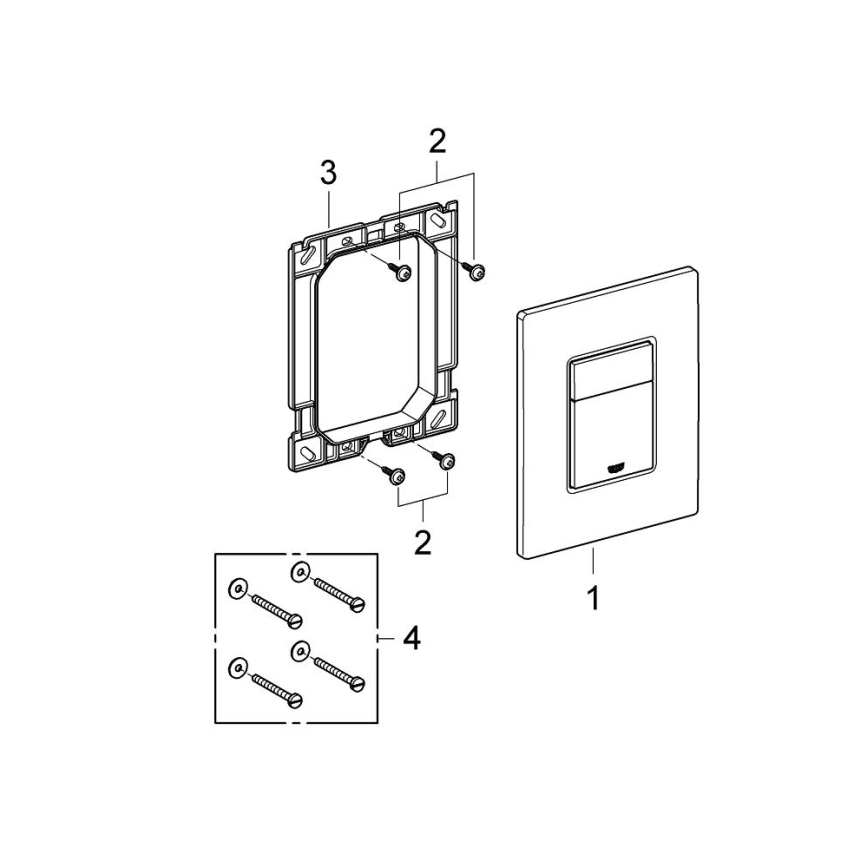 GROHE 38732SD0 - Bedieningsplaat SKATE COSMOPOLITAN 156 × 197 mm roestvrij staal