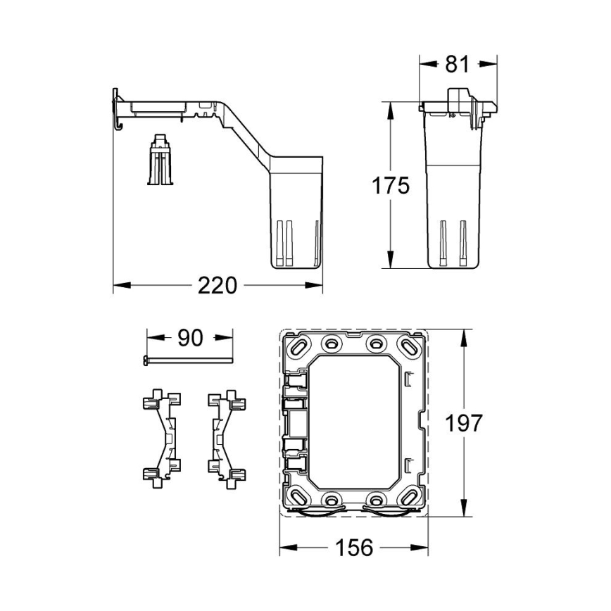 GROHE 38796000 - Ombouwset FRESH 156 × 197 mm