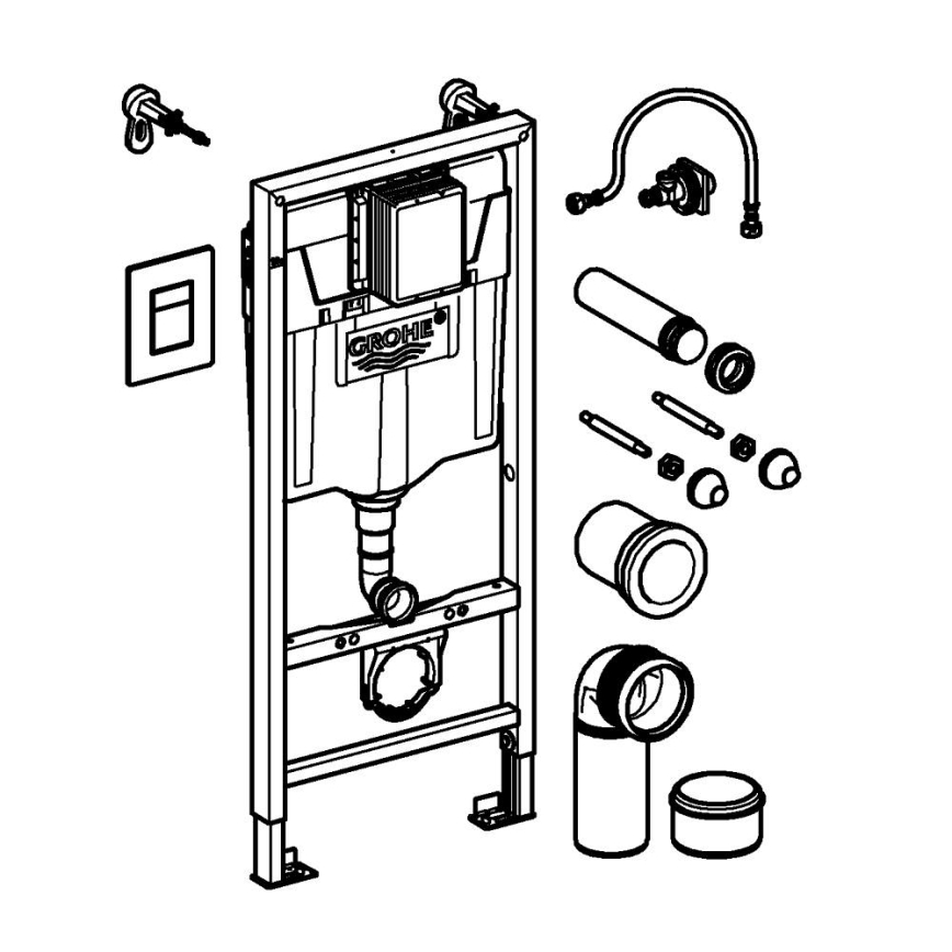GROHE 38811KF0 - SOLIDO 3-in-1 wc-set 1,13 m, zwart