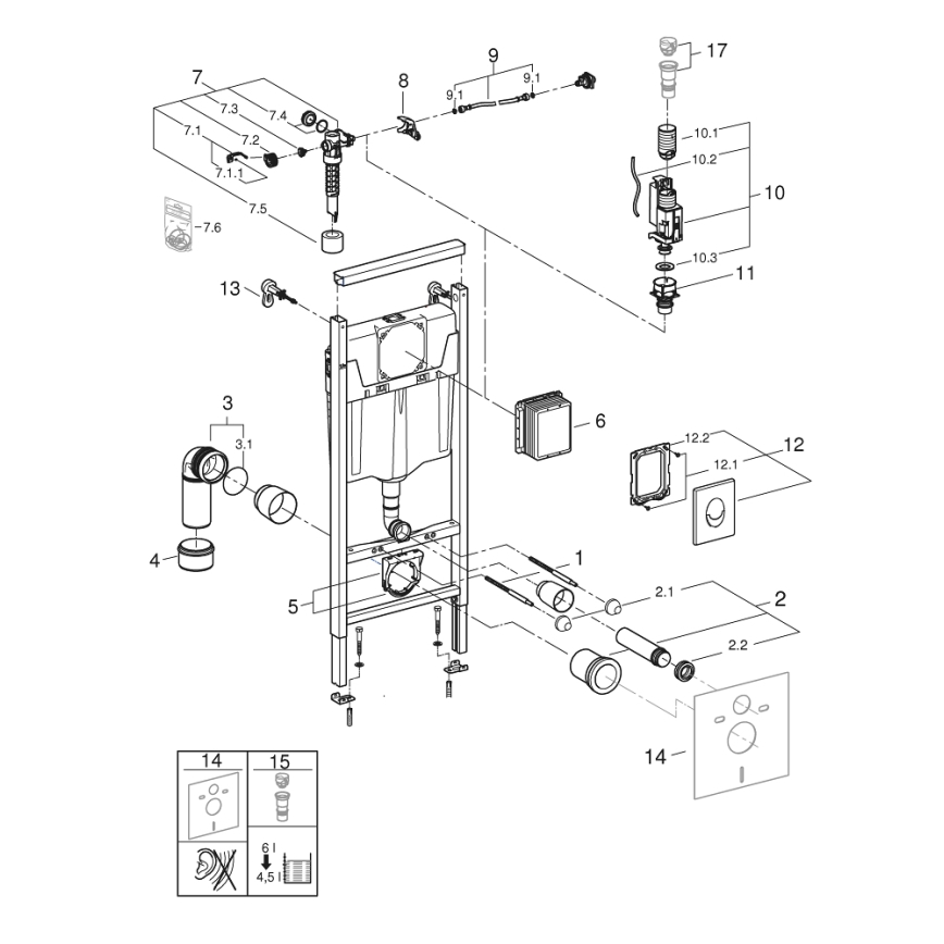 GROHE 38839000 - 3-in-1 WC-set RAPID SL 1,13 m