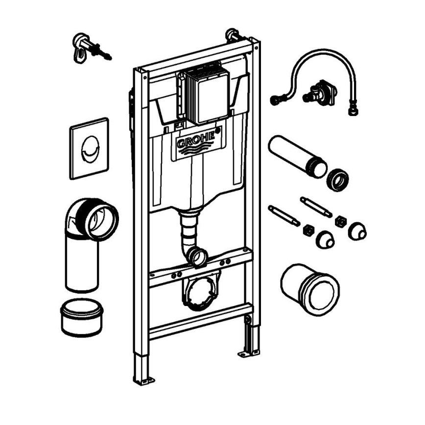 GROHE 38839000 - 3-in-1 WC-set RAPID SL 1,13 m