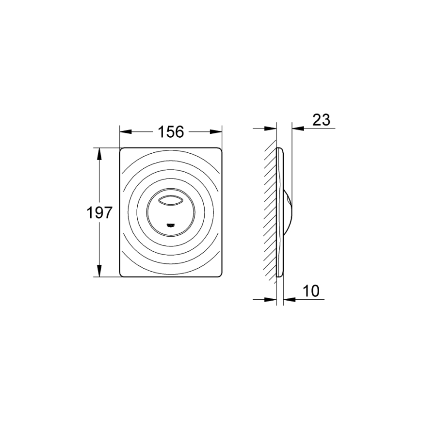 GROHE 38861000 - Bedieningsplaat SURF 156 × 197 mm, glanzend chroom