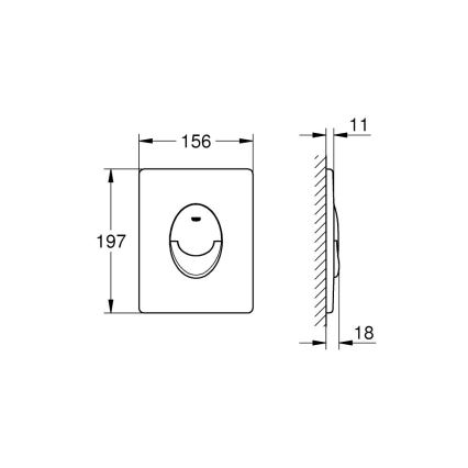 GROHE 38964KF0 - START bedieningsplaat 156 × 197 mm Phantom zwart