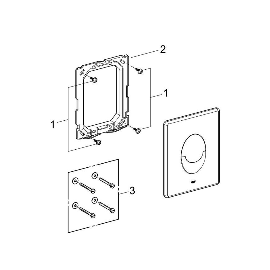 GROHE 38964KV0 - Bedieningsplaat START 156 × 197 mm zwart
