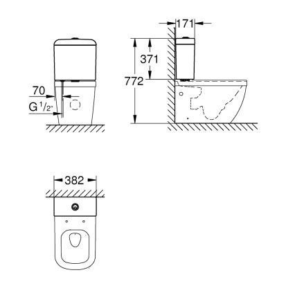 GROHE 39332000 - Spoelreservoir EURO CERAMIC 385 × 170 × 370 mm keramiek/wit