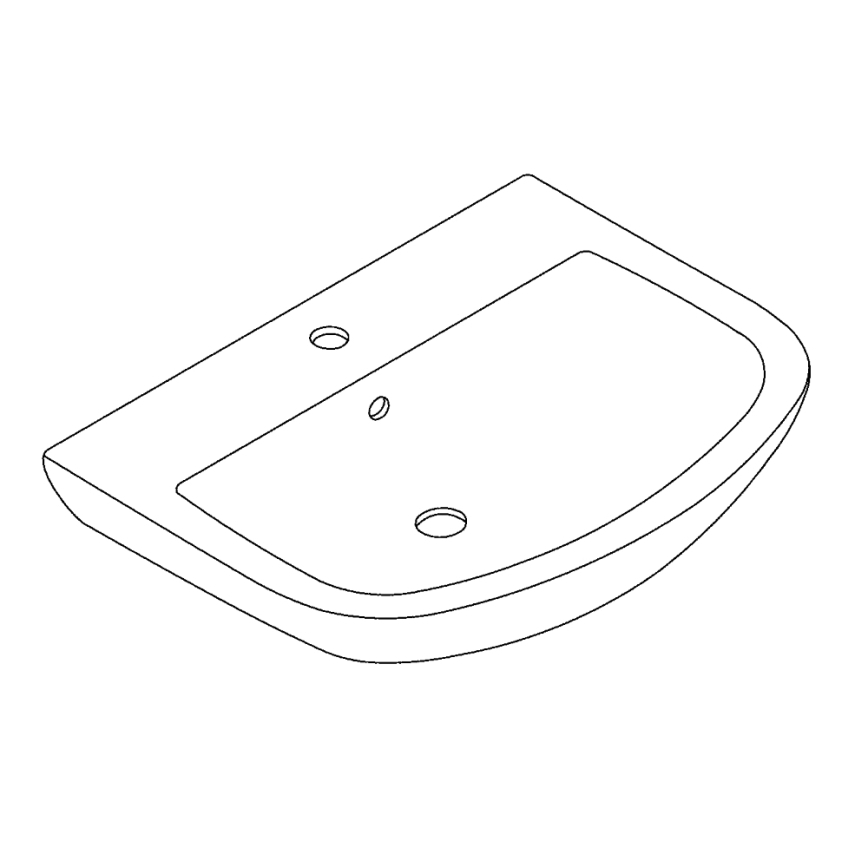 GROHE 39420000 - BAU CERAMIC wandhangende wastafel 646 × 468 mm, keramiek/wit
