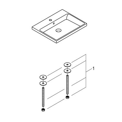 GROHE 3947900H - Wastafel CUBE CERAMIC 600 × 490 mm keramiek/wit
