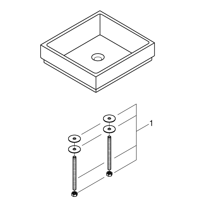 GROHE 3948100H - Wastafel CUBE 500 × 470 mm keramiek/wit